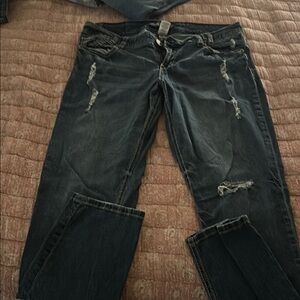 Distressed Black Women's Jeans